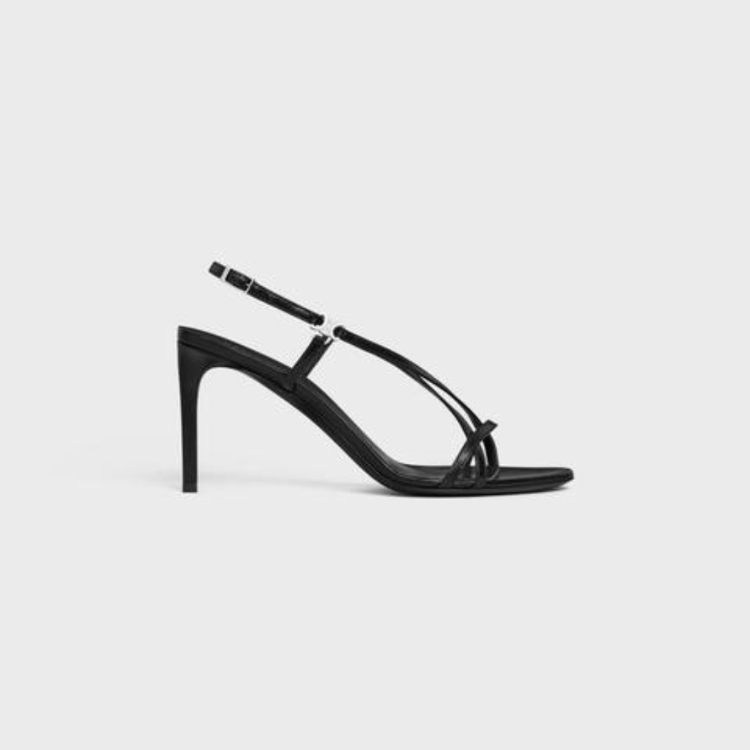 SOIR CRISS CROSS SANDAL WITH TRIOMPHE in LAMBSKIN