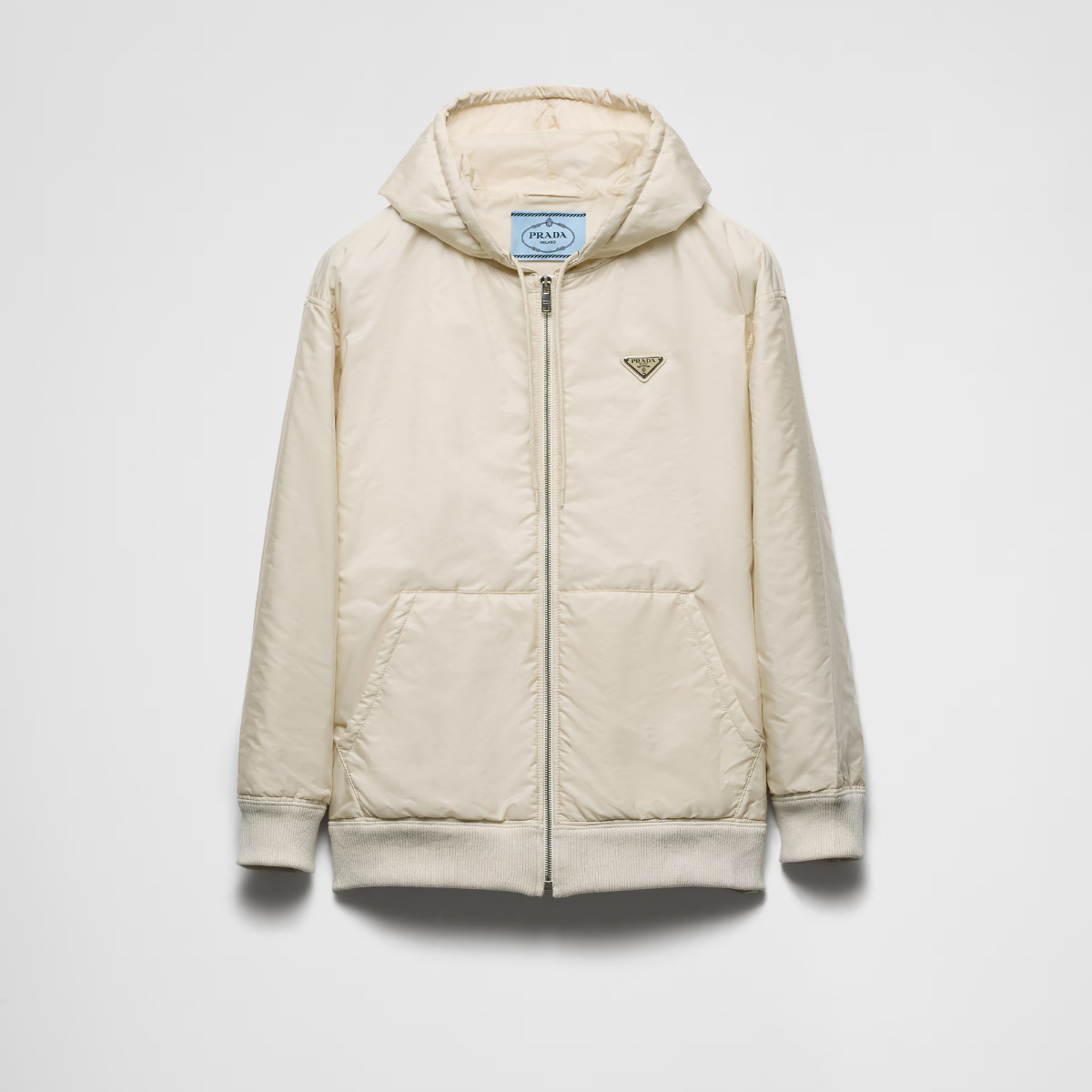 Lightweight hooded Re-Nylon blouson jacket