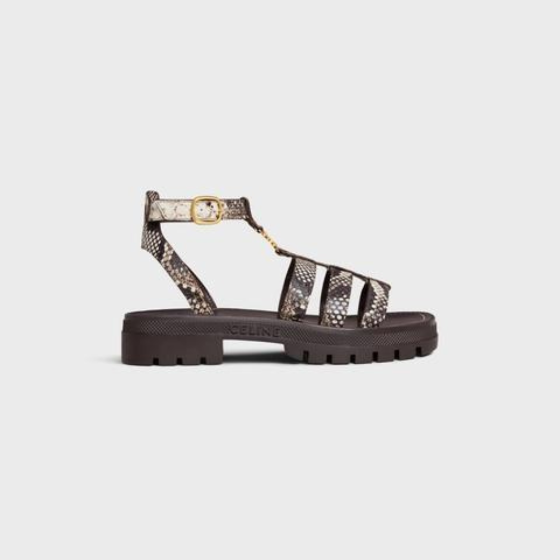 CLEA TRIOMPHE GLADIATOR SANDAL in Python Stamped Goatskin