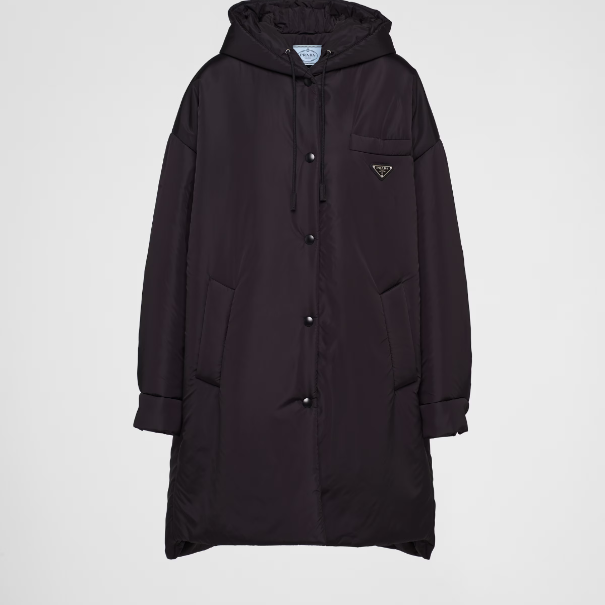 Oversized light Black Re-Nylon raincoat