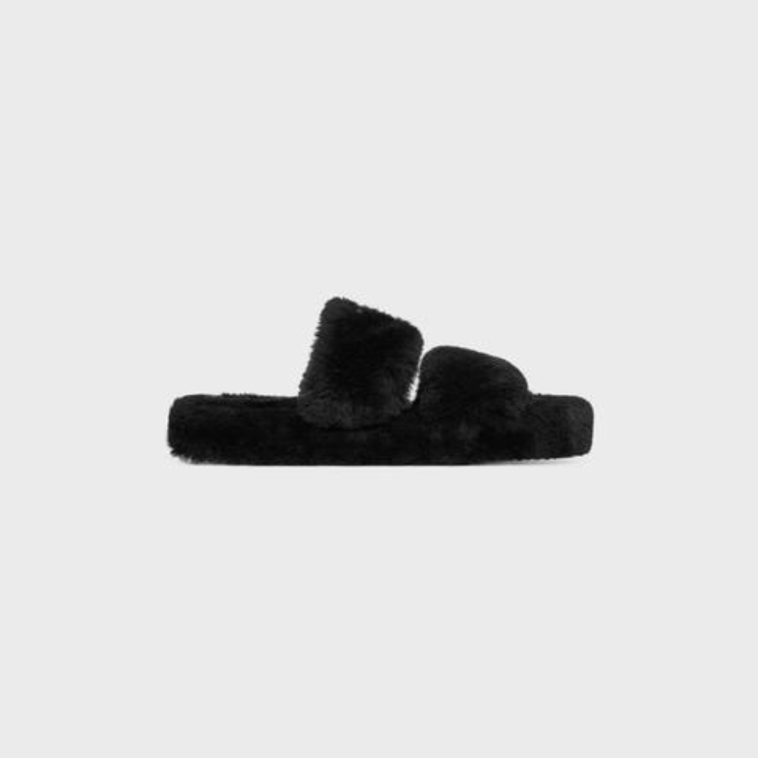 FUR SLIDES TRIOMPHE in SHEARLING