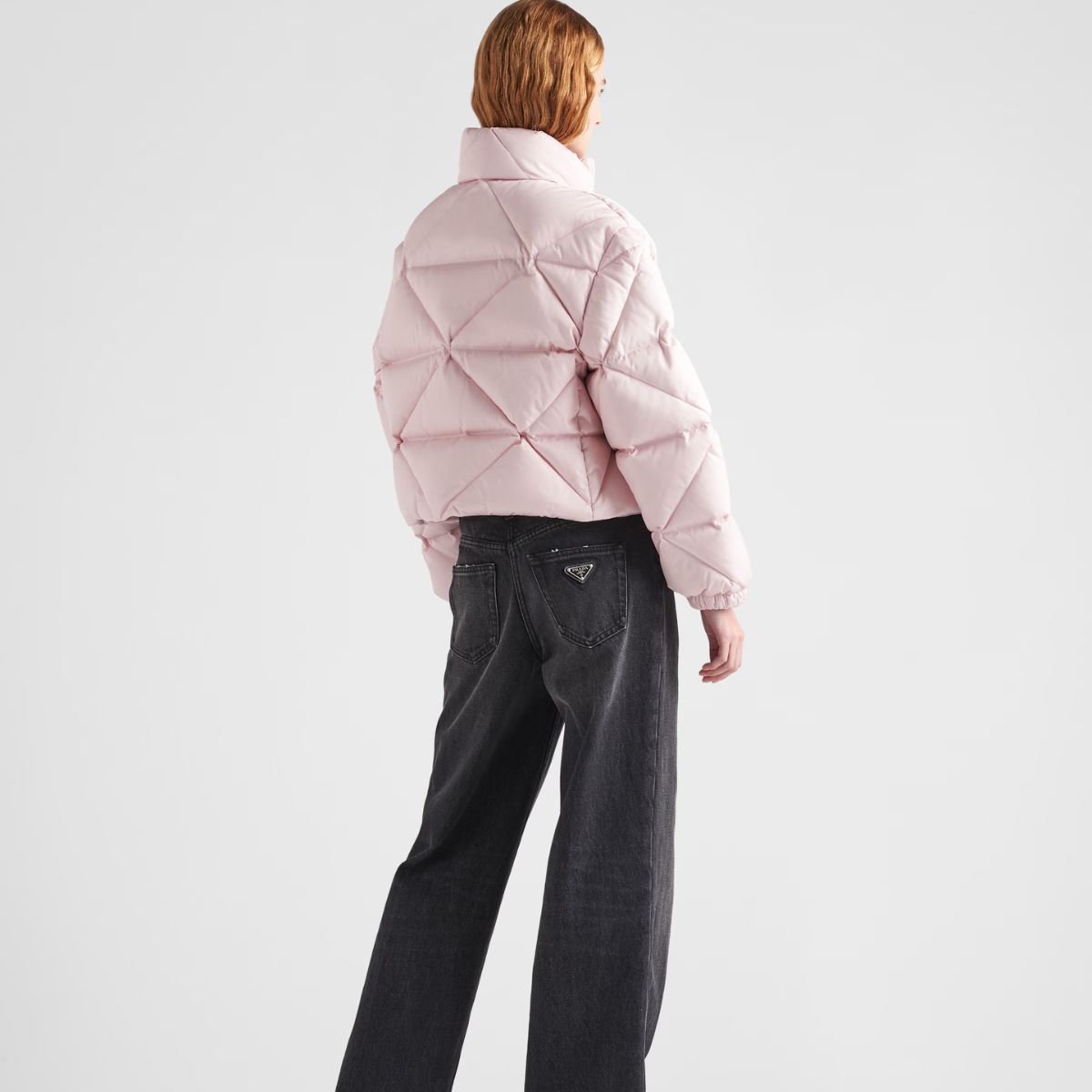 Re-Nylon Gabardine cropped down jacket