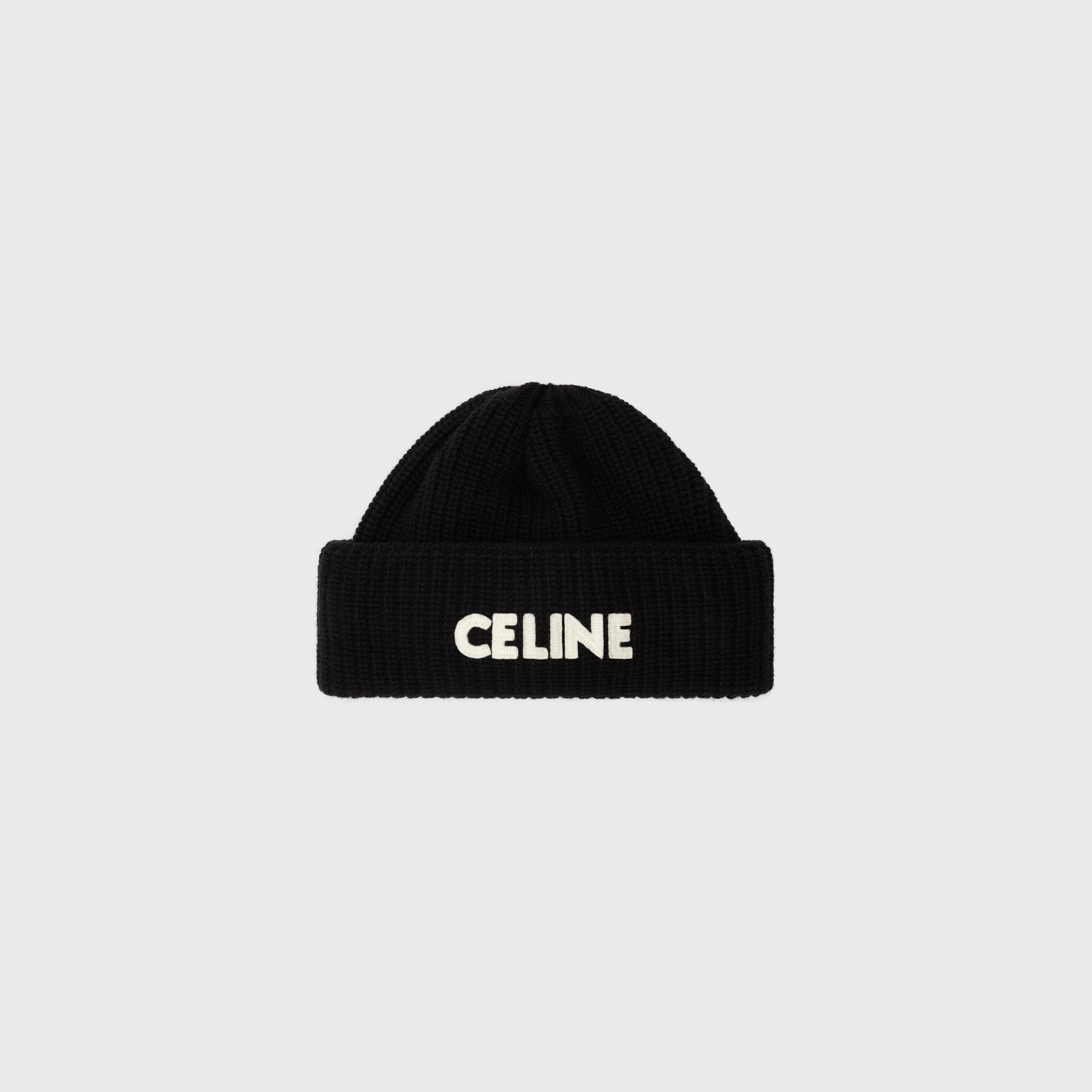 CELINE BEANIE IN RIBBED WOOL BLACK