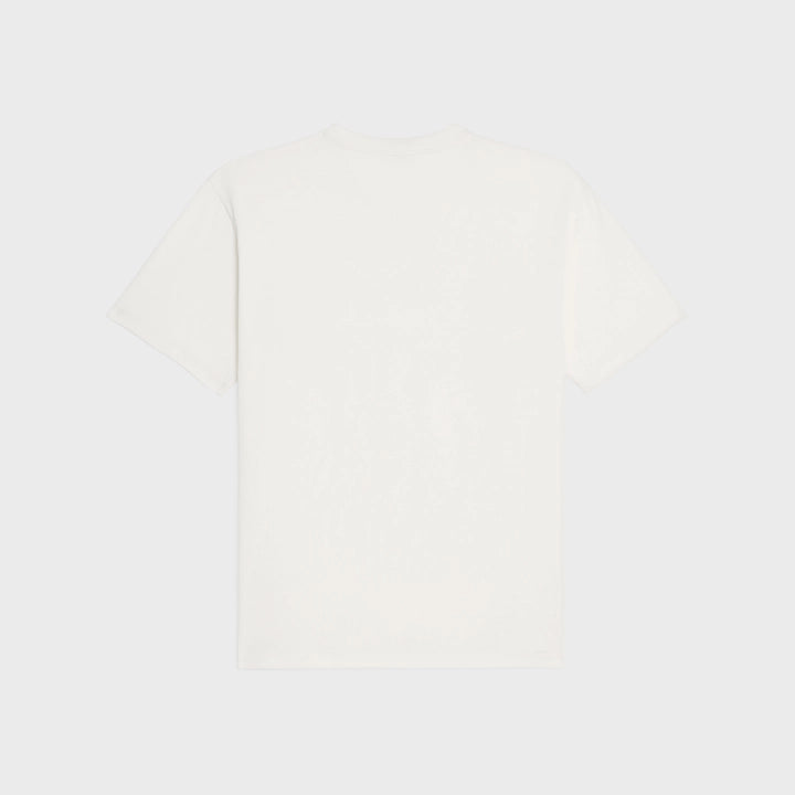 LOOSE T-SHIRT IN COTTON JERSEY OFF WHITE / RED