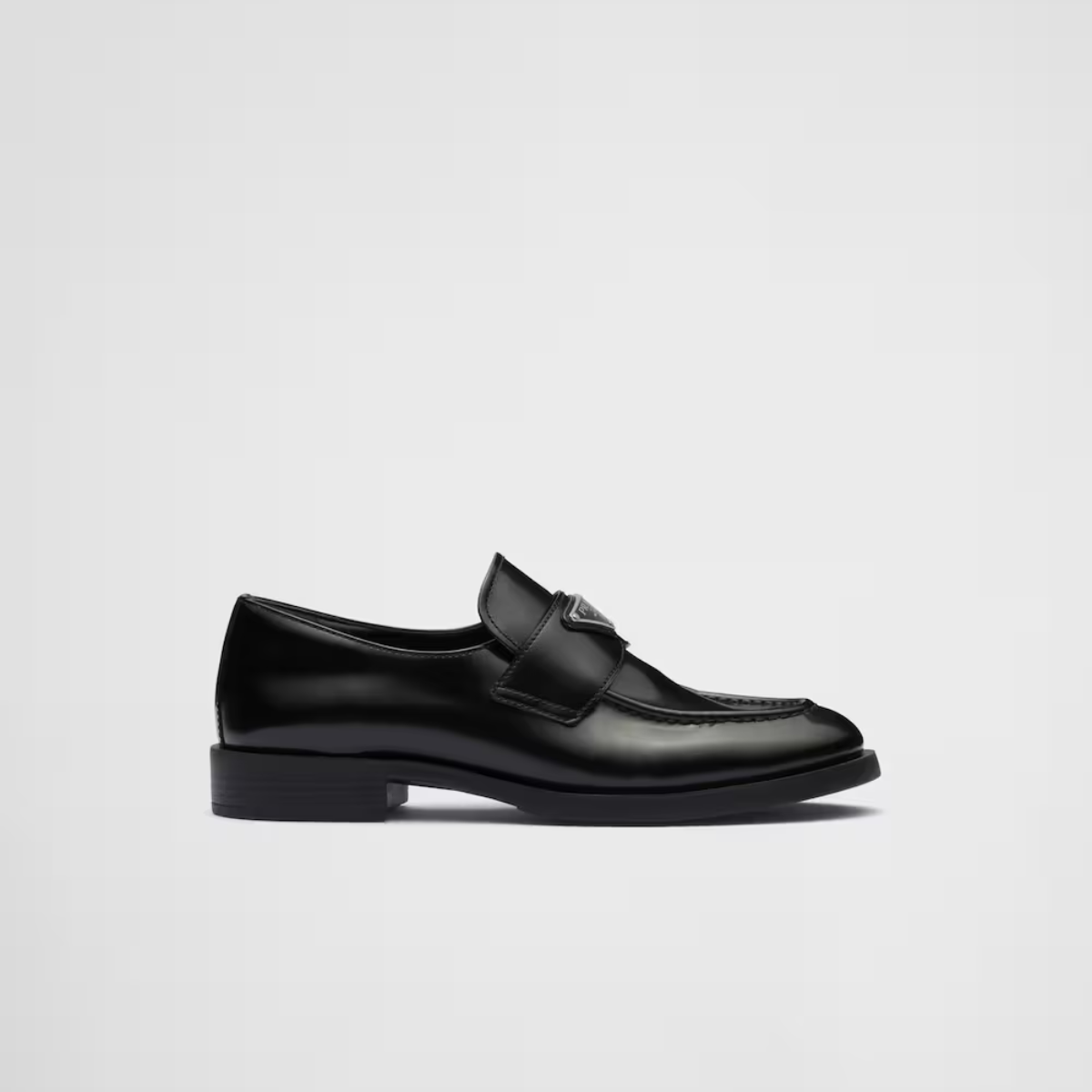 Brushed leather loafers Black