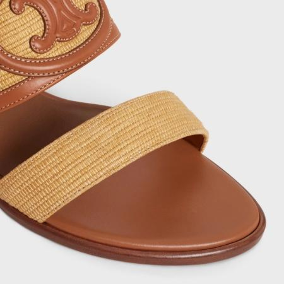 APPOLINE MULE in RAFFIA & CALFSKIN