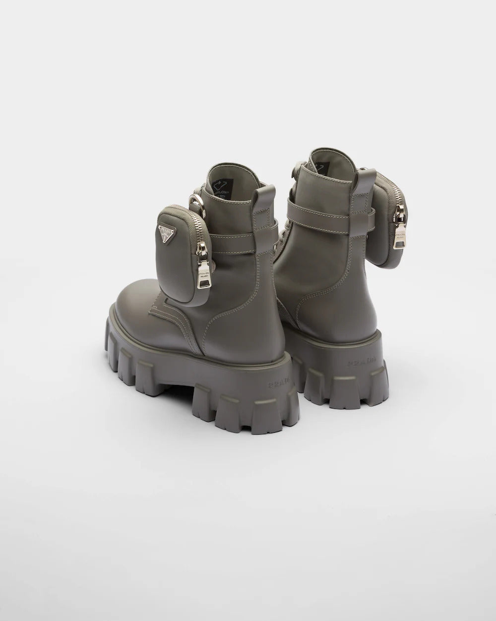 Monolith leather and Re-Nylon boots with pouch