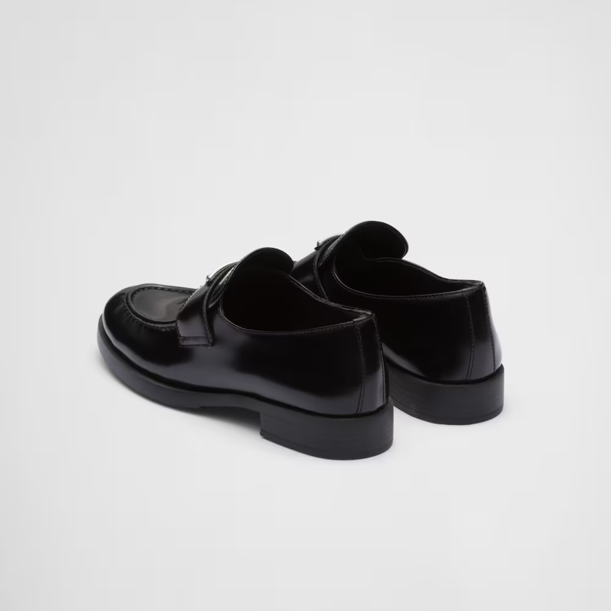 Brushed leather loafers Black