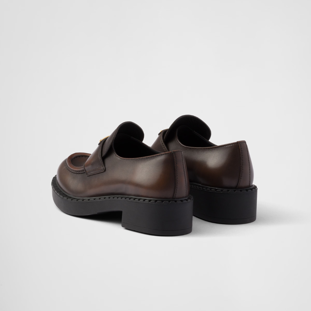 Chocolate leather loafers