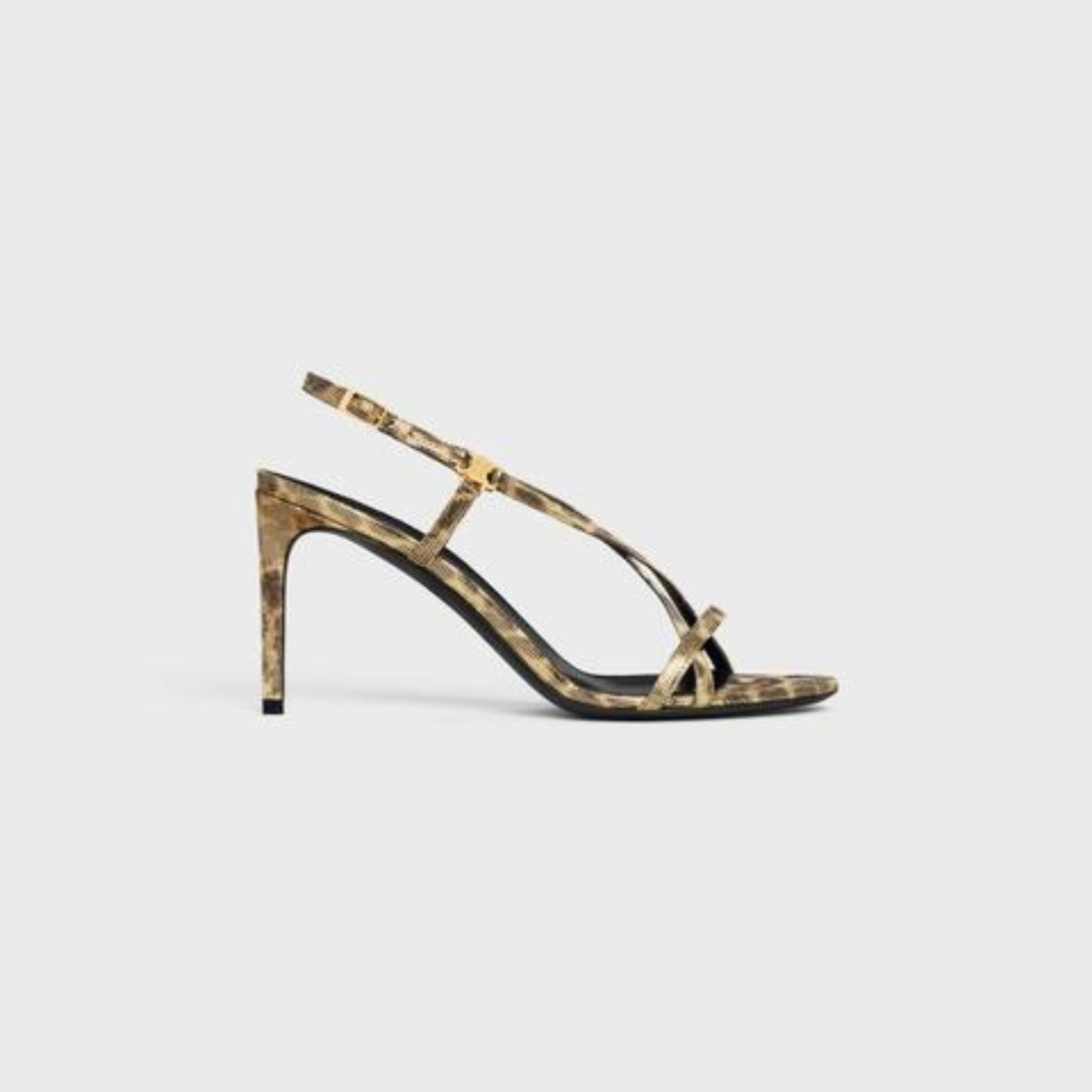 SOIR CRISS CROSS SANDAL WITH TRIOMPHE in LAMBSKIN