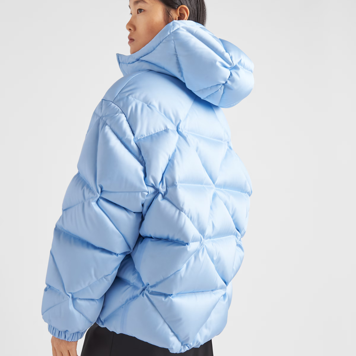 Oversized Re-Nylon Gabardine down jacket