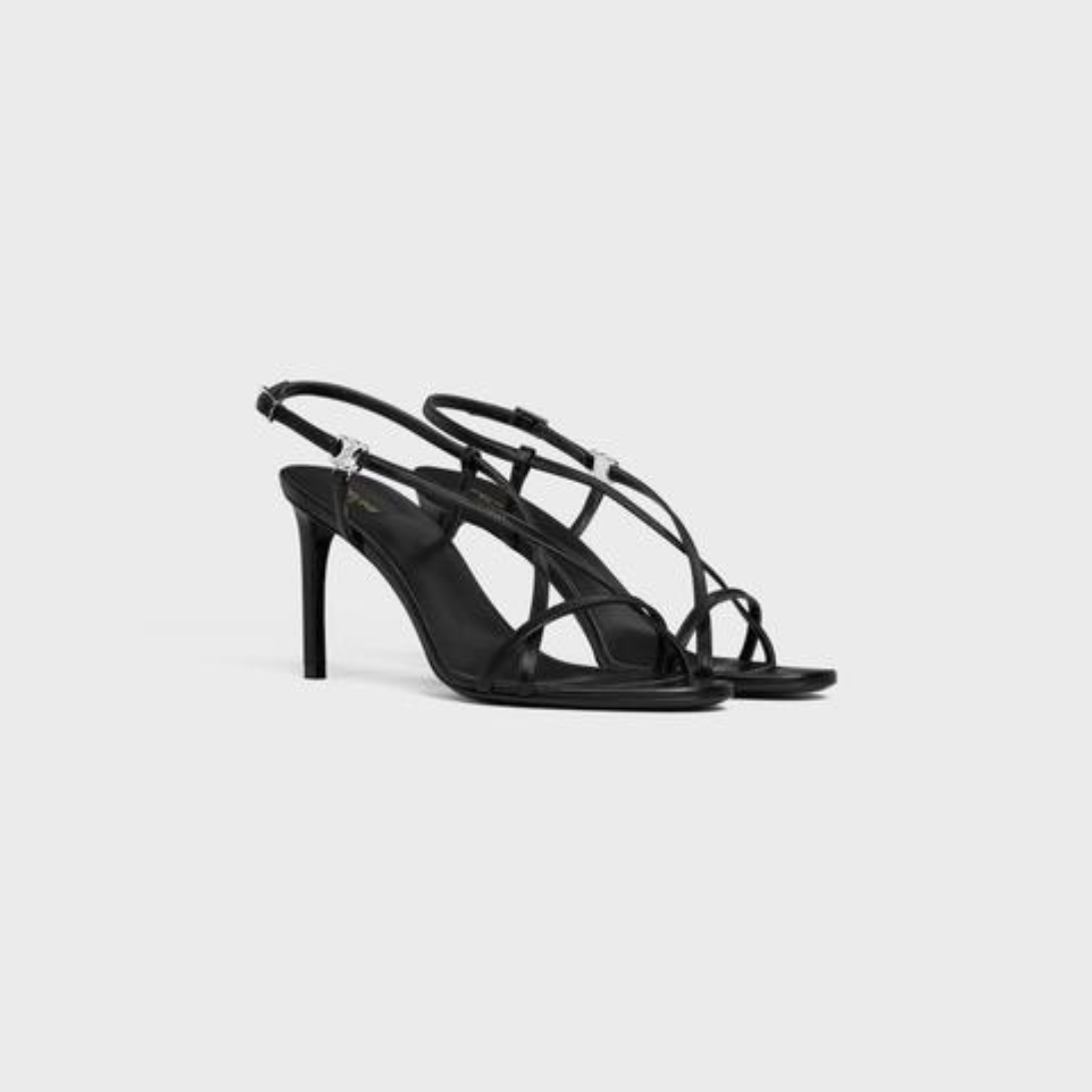 SOIR CRISS CROSS SANDAL WITH TRIOMPHE in LAMBSKIN