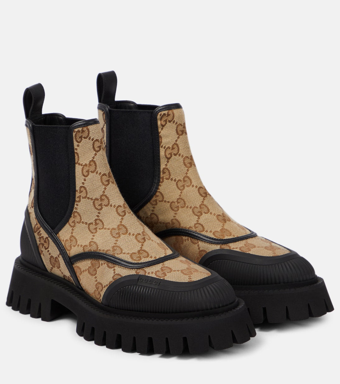 GUCCI GG canvas Chelsea boots