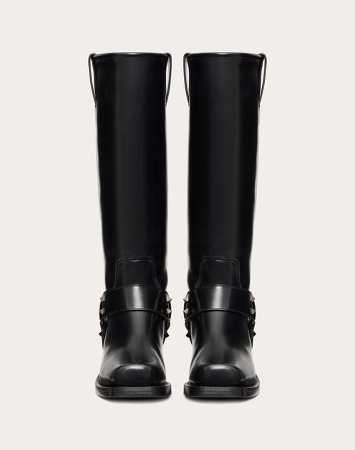 ROCKSTUD CALFSKIN BIKER BOOT 40MM