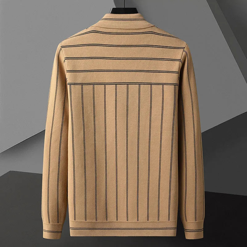 REMY-DOÎR PINSTRIPE VIRGIN WOOL CARDIGAN