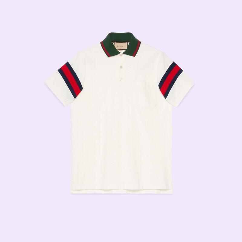 Cotton jersey polo with Web