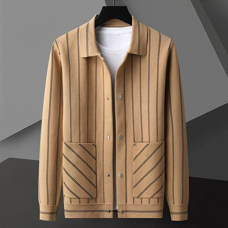 REMY-DOÎR PINSTRIPE VIRGIN WOOL CARDIGAN