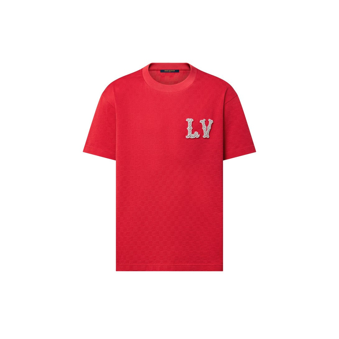 Cotton Pique T-Shirt With Embroidered LV Patch