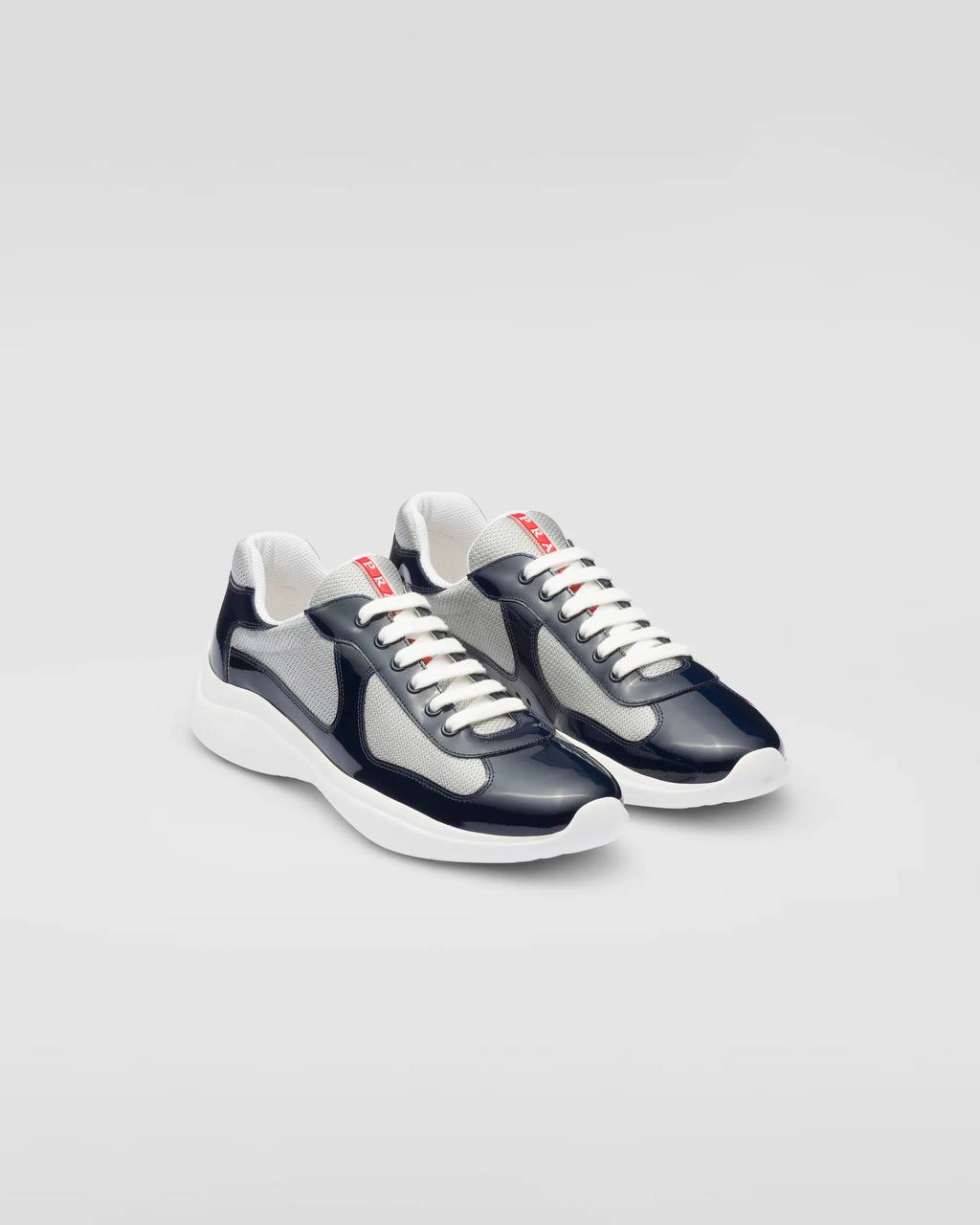 Patent leather and technical fabric America's Cup sneakers